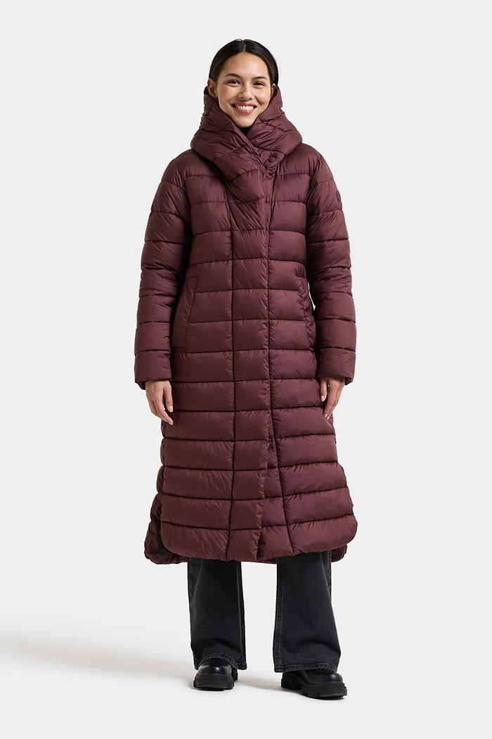 Didriksons Długa kurtka dziecięca STELLA 506286 bordowy AW26