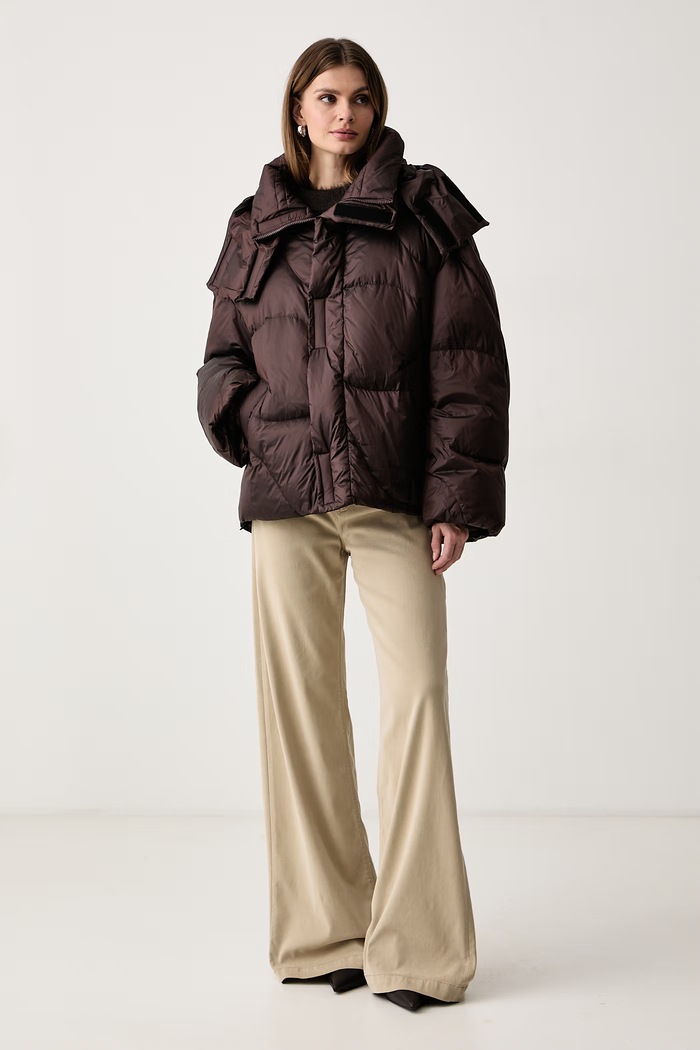 Haveone Kurtka puchowa damska KCT.R012 brązowy AW26