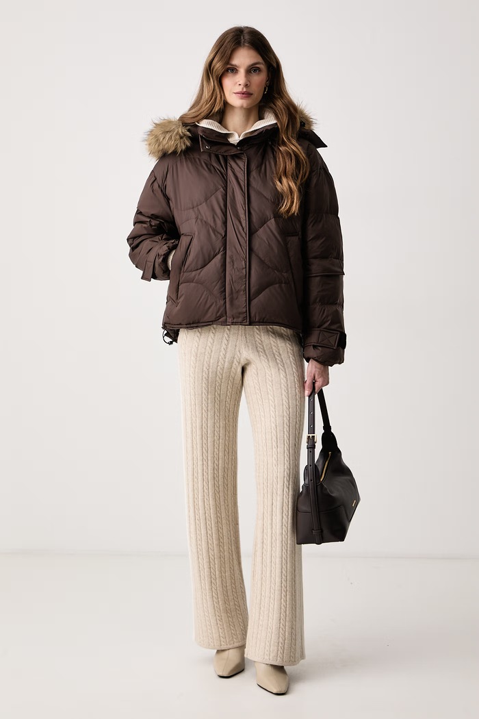 Haveone Kurtka puchowa damska KCT.R020 brązowy AW26