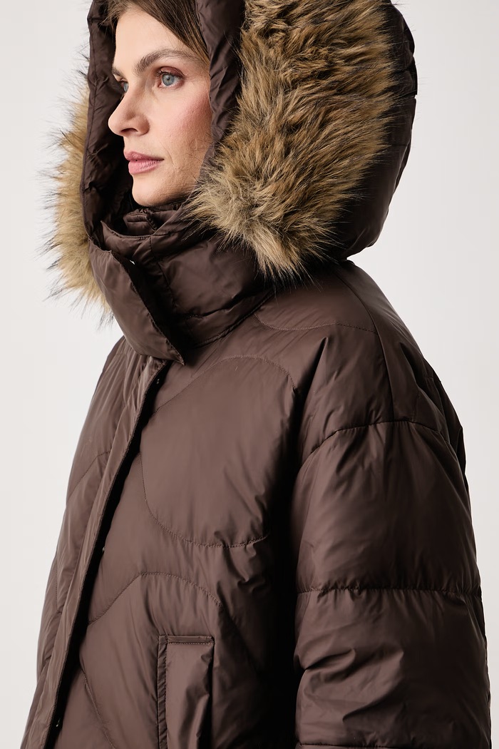Kurtka puchowa damska Haveone KCT.R020 brązowy
