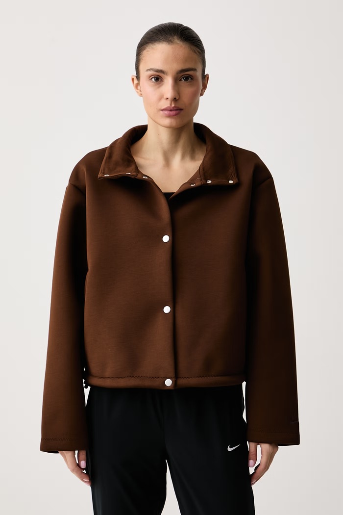 Nike Sportswear Bunda oversize dámska s modalom hnedá IX7055.259