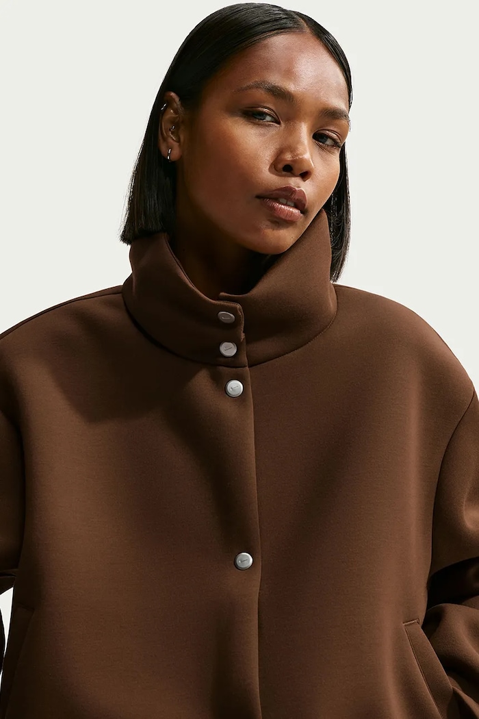 Odzież Nike Sportswear Kurtka oversize damska z modalem IX7055.259 brązowy
