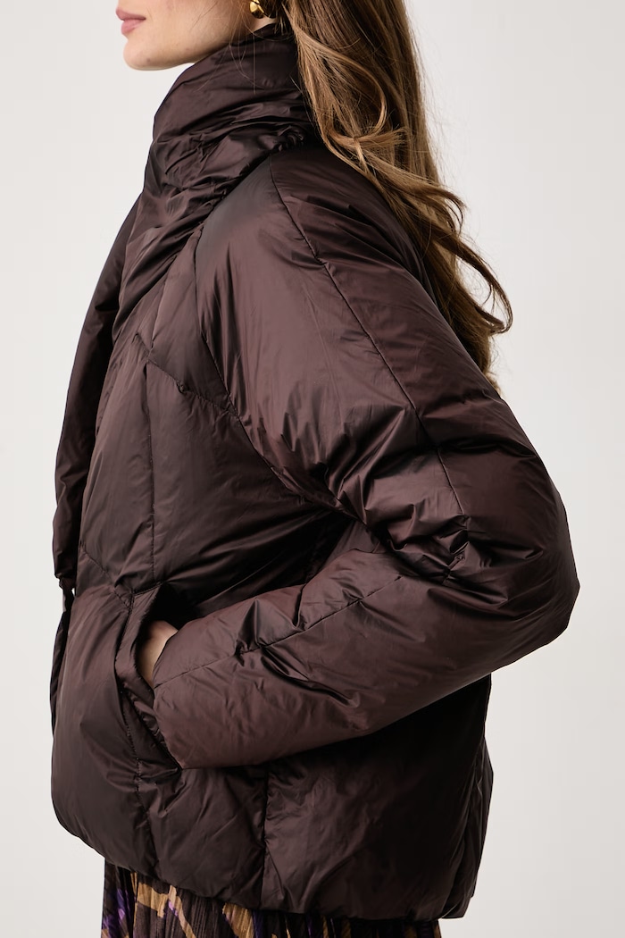 Kurtka puchowa damska Haveone KCT.R022 brązowy