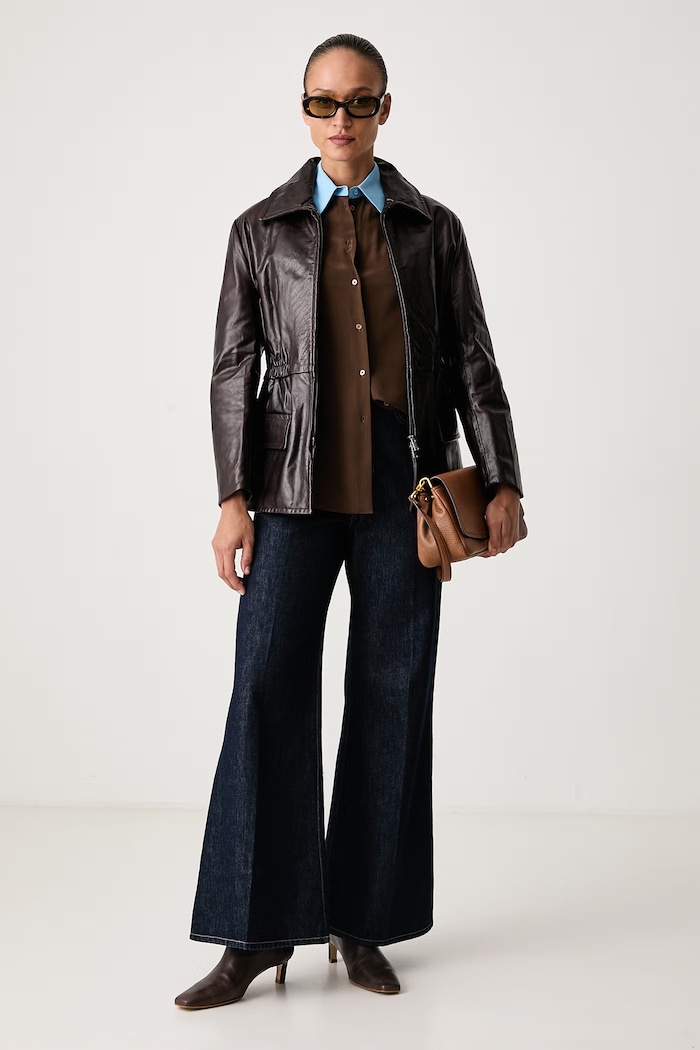 Weekend Max Mara Kurtka przejściowa damska skórzana WKSCOMO 2625446016600 brązowy AW26