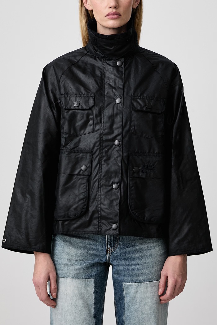 X A.P.C коротка куртка жіноча вощена Barbour темно-синій LWX1598NY91