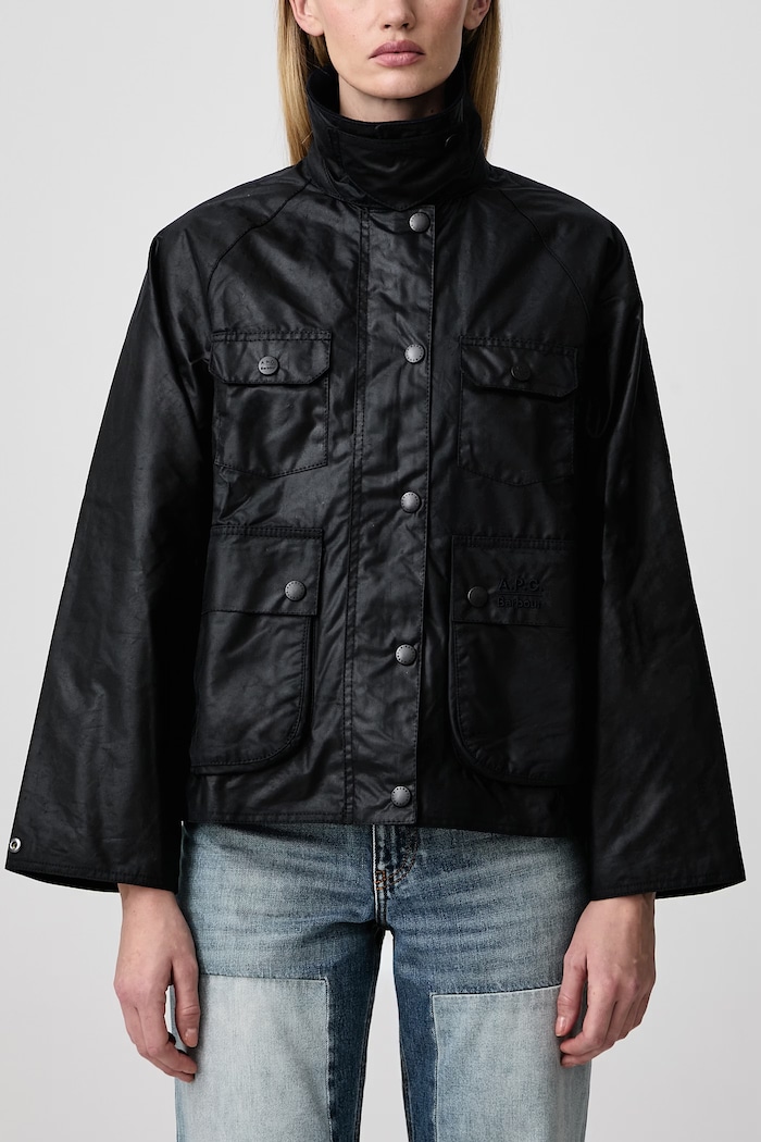 X A.P.C коротка куртка жіноча вощена Barbour темно-синій LWX1598NY91