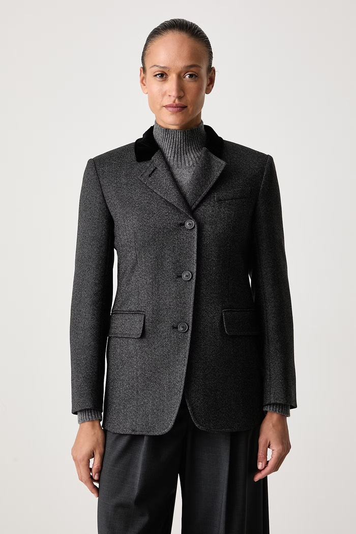 Weekend Max Mara Marynarka jednorzędowa damska wełniana WKIMARTORA szary 2625046023600