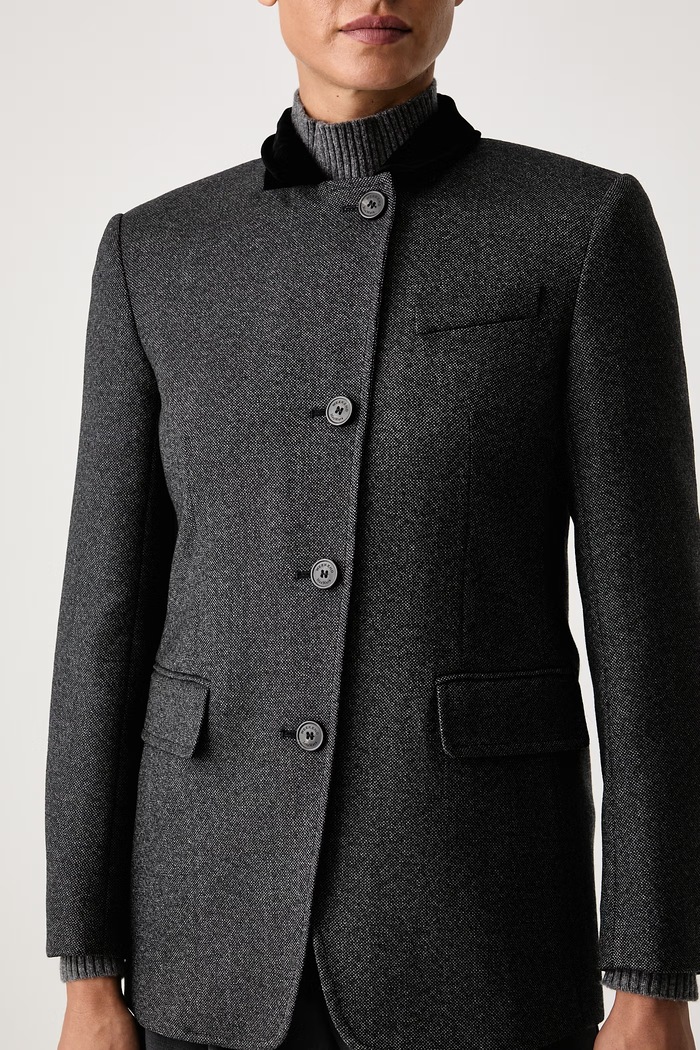 Marynarka jednorzędowa damska wełniana WKIMARTORA Weekend Max Mara 2625046023600 szary