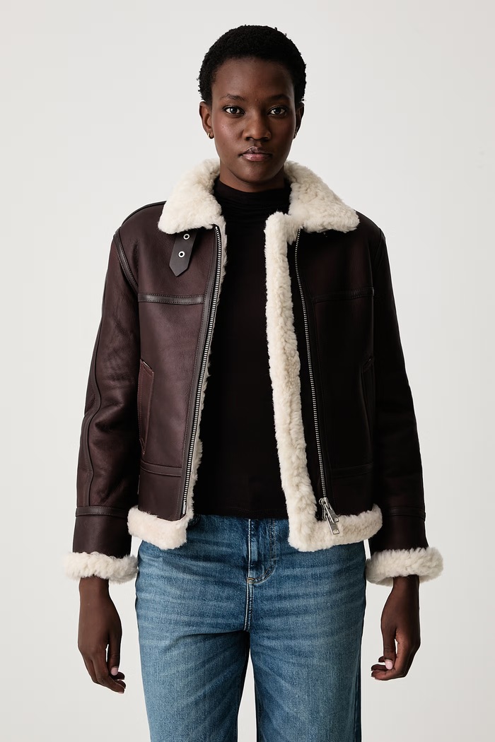 AllSaints Μπουφάν γυναικείο δερμάτινο LOREL καφέ W032LF