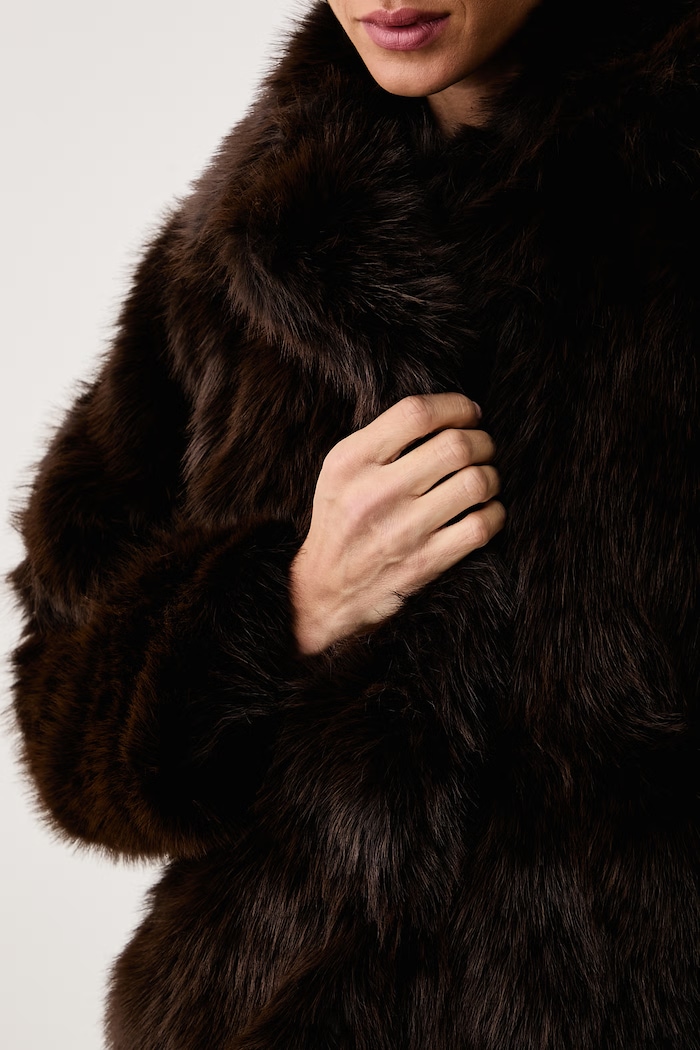 Cappotto in pelliccia sintetica da donna MOCKA Aldo MOCKA.201 marrone