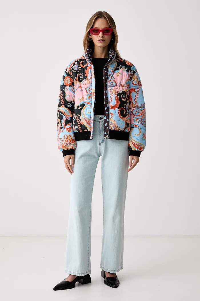Never Fully Dressed Kurtka dwustronna damska NFDOU469 multicolor AW26
