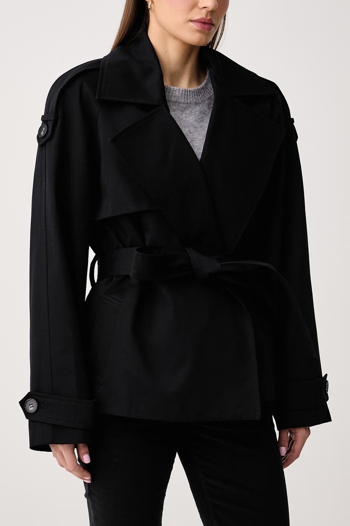 Krótki trencz damski bawełniany PEGGY JACKET NOIR Le Privé LP00824 czarny