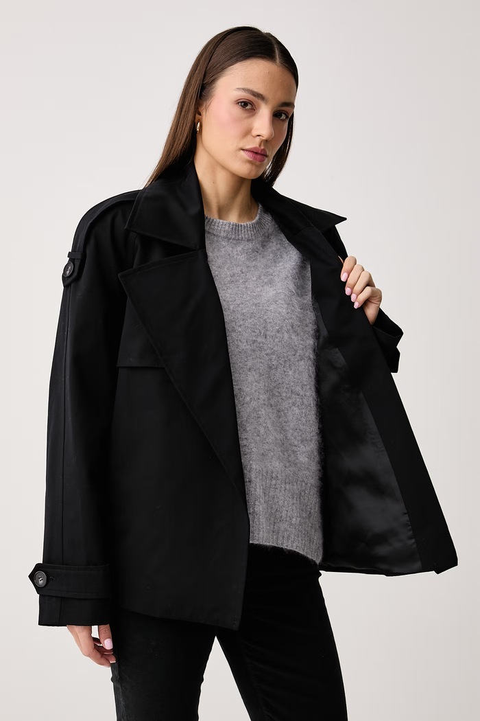 Le Privé Krótki trencz damski bawełniany PEGGY JACKET NOIR LP00824