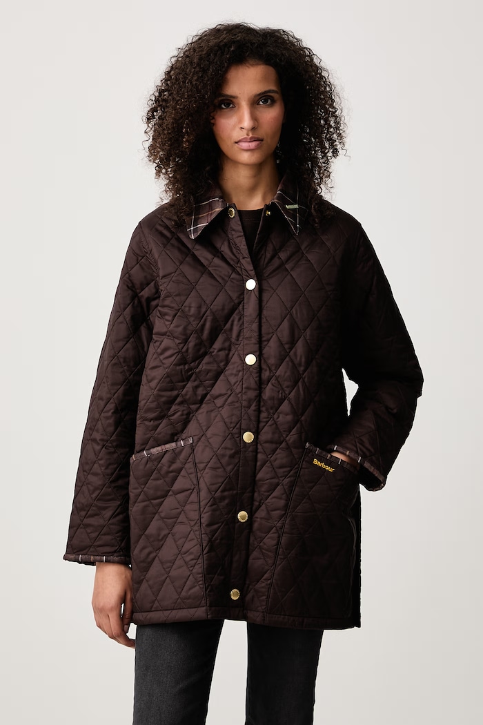 Barbour Icons Tartan kurtka pikowana damska brązowy LQU1936BR92