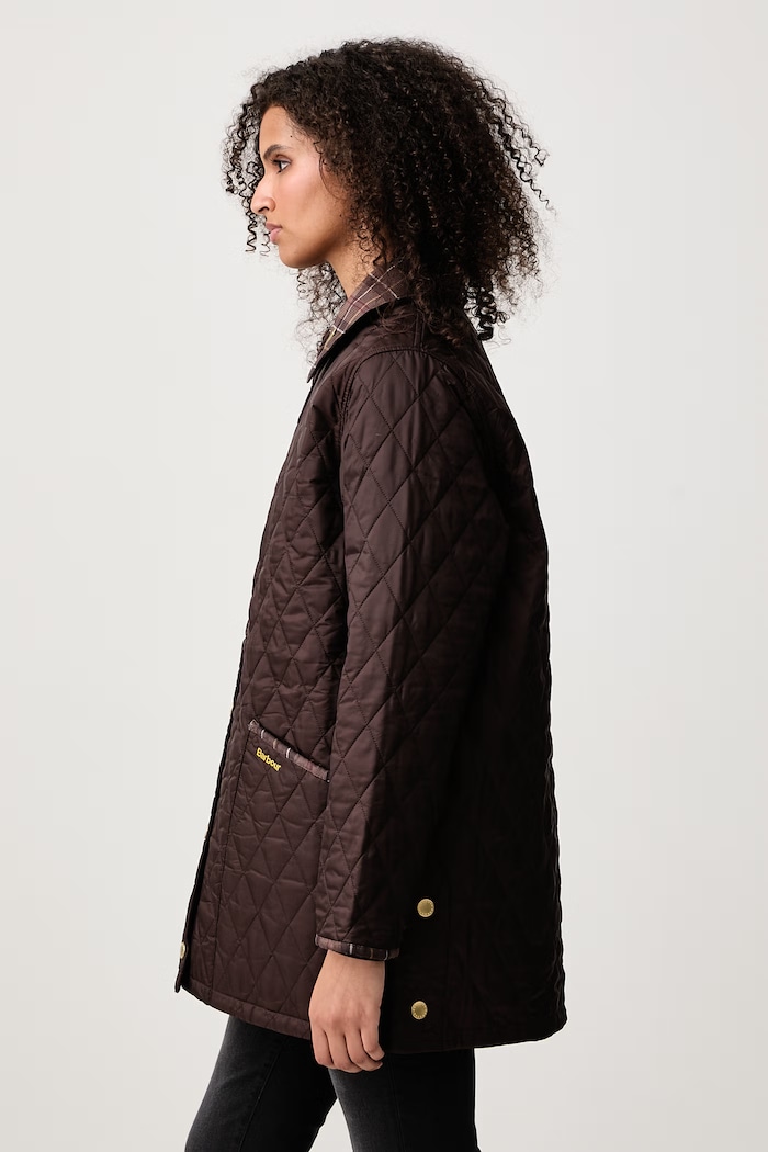 Icons Tartan kurtka pikowana damska Barbour LQU1936BR92 brązowy