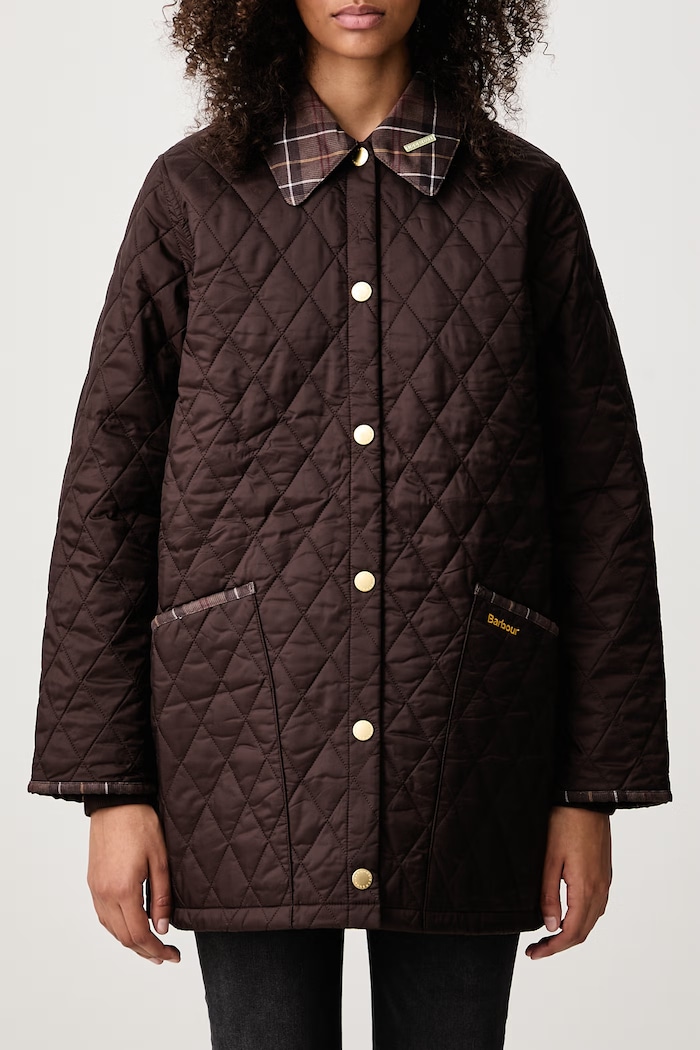 Icons Tartan kurtka pikowana damska Barbour brązowy LQU1936BR92