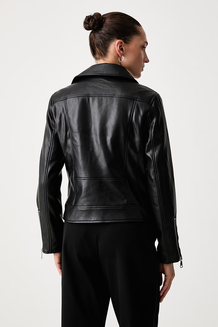 Odzież DKNY Ramoneska damska z imitacji skóry DLEMPT70 czarny