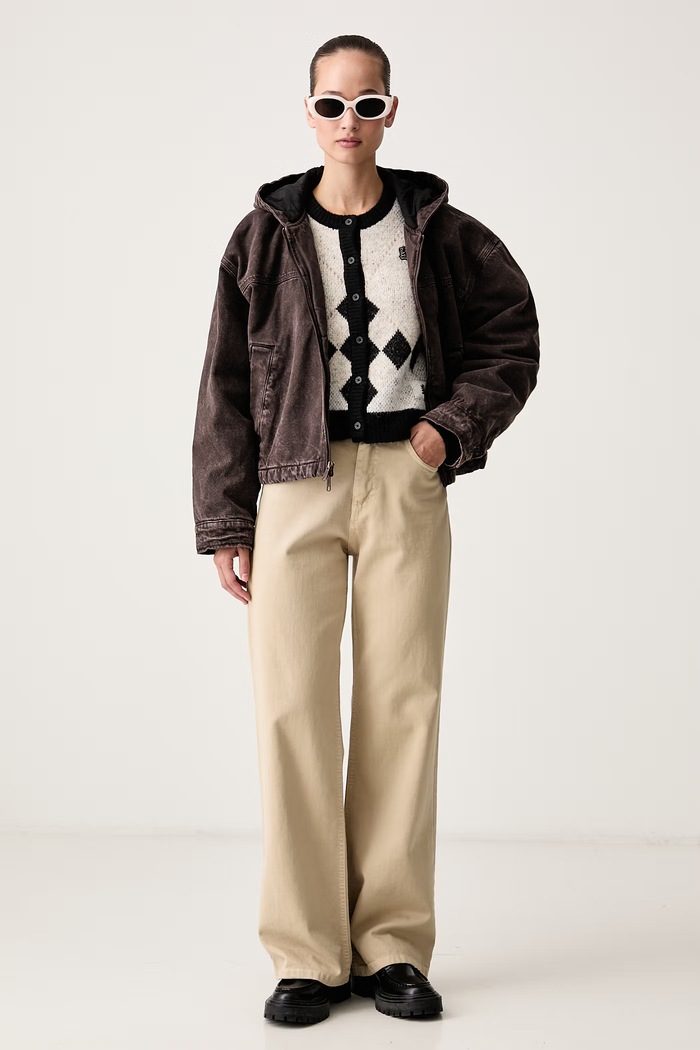Dickies Krótka kurtka damska jeansowa DK0A8CHUDBX1 brązowy AW26