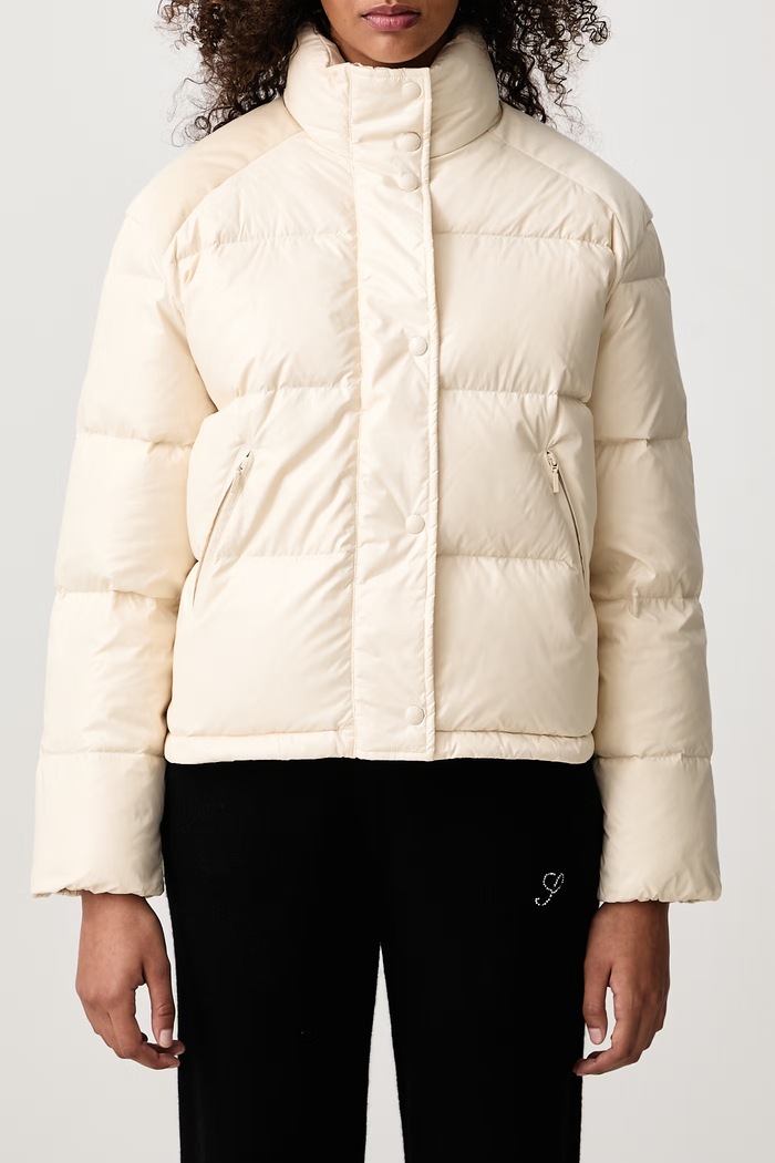 Bold Logo Mountain kurtka puchowa damska Sporty & Rich beżowy OW06182315CR12