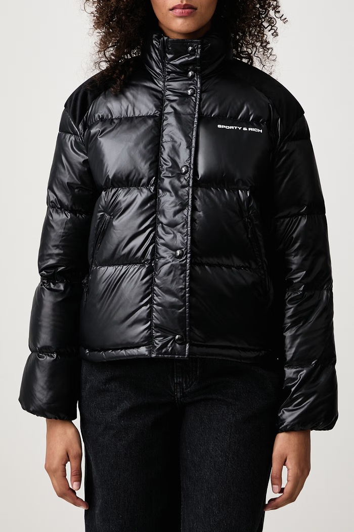 Bold Logo Mountain kurtka puchowa damska Sporty & Rich czarny OW06182315BA04