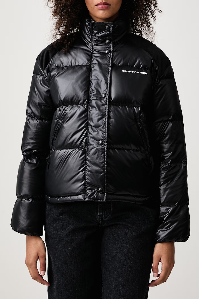 Bold Logo Mountain kurtka puchowa damska Sporty & Rich czarny OW06182315BA04