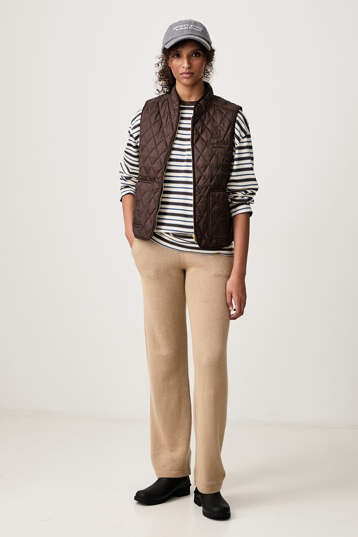 Sporty & Rich Vendome Quilted Riding sleeveless jacket Women's JA00883205BR38 brown AW26