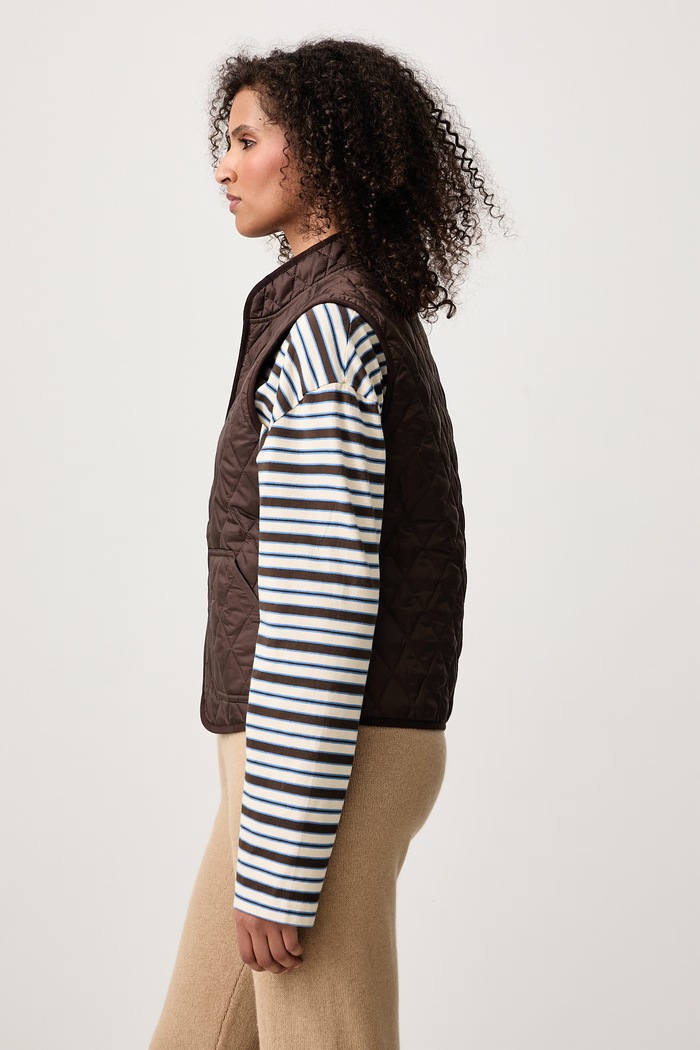 Vendome Quilted Riding sleeveless jacket Women's Sporty & Rich JA00883205BR38 brown