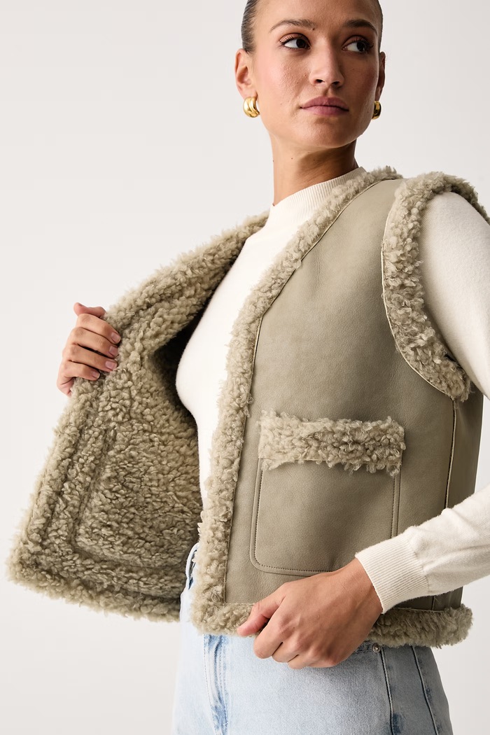 MICHAEL Michael Kors Bezrękawnik damski z imitacji skóry MF620M3LF2