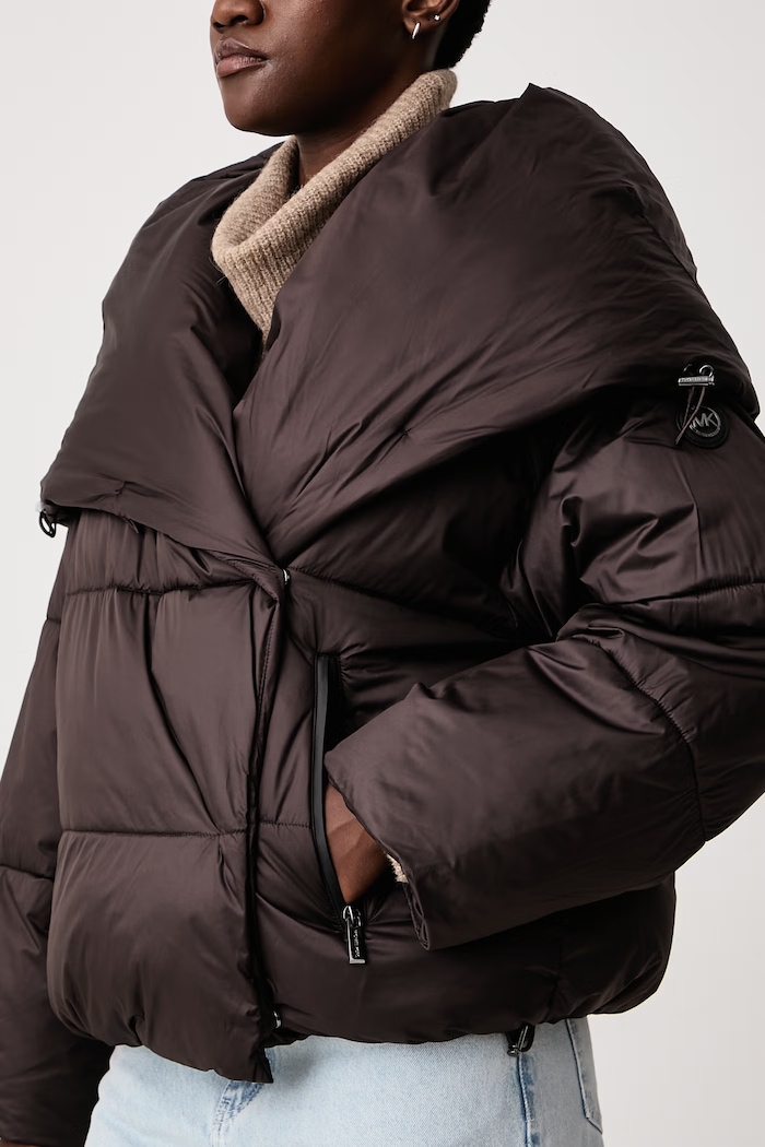 Krótka kurtka damska MICHAEL Michael Kors 77G7610M42 brązowy