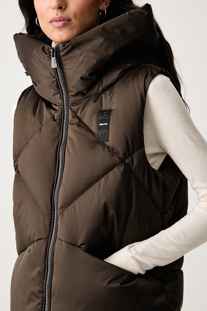 Bezrękawnik puchowy damski Blauer BLDX03361 brązowy