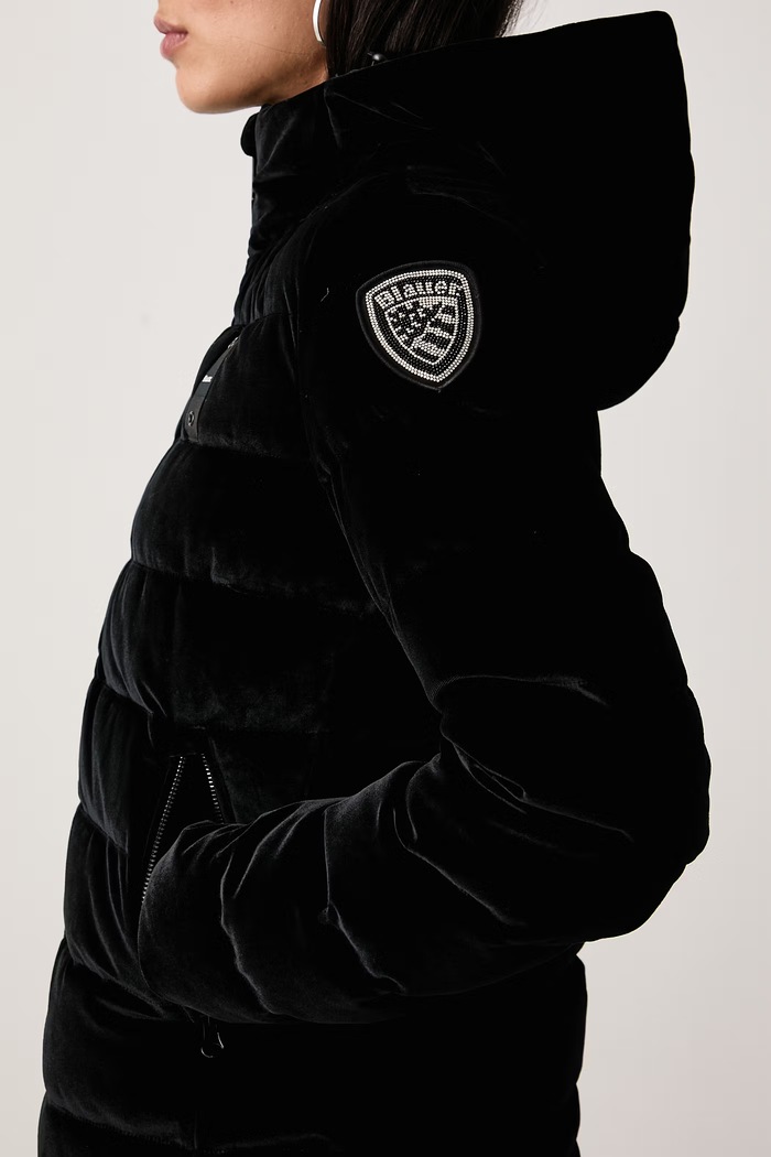 Kurtka puchowa damska welurowa Blauer BLDC03363 czarny