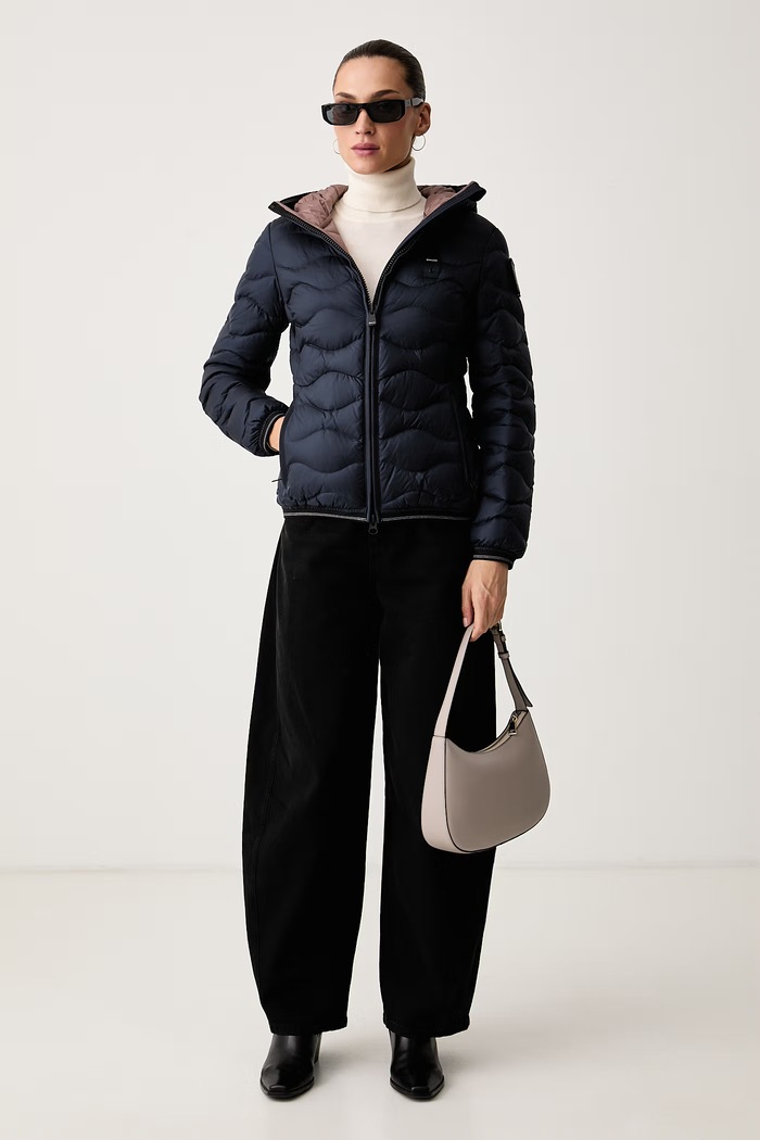 Blauer Péřová bunda dámská BLDC03033 námořnická modř AW26