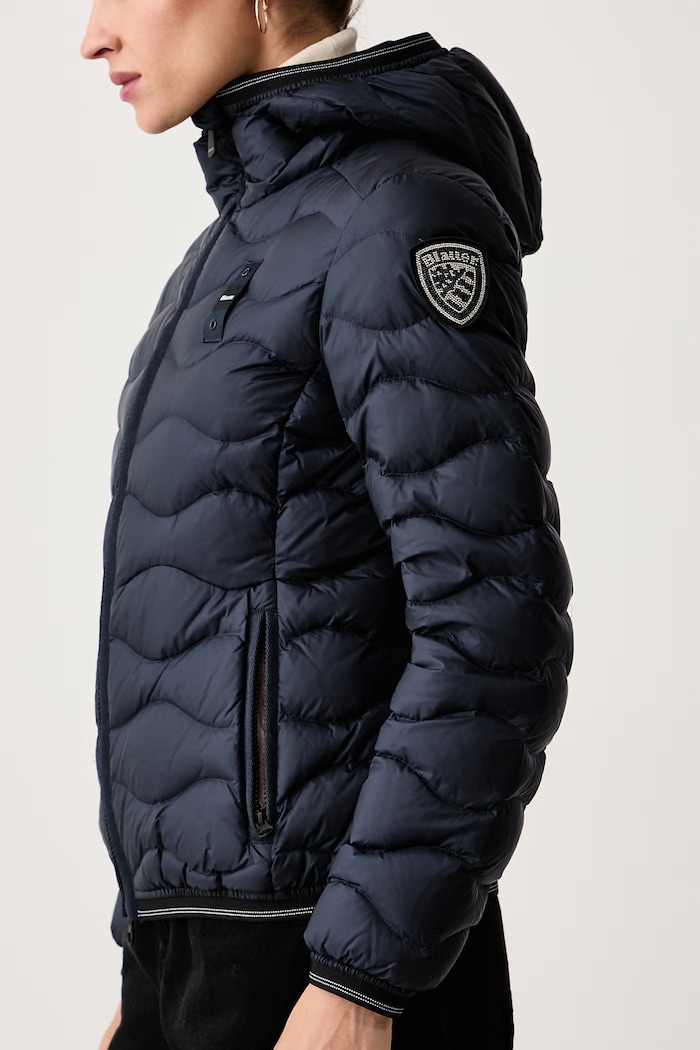 Péřová bunda dámská Blauer BLDC03033 námořnická modř