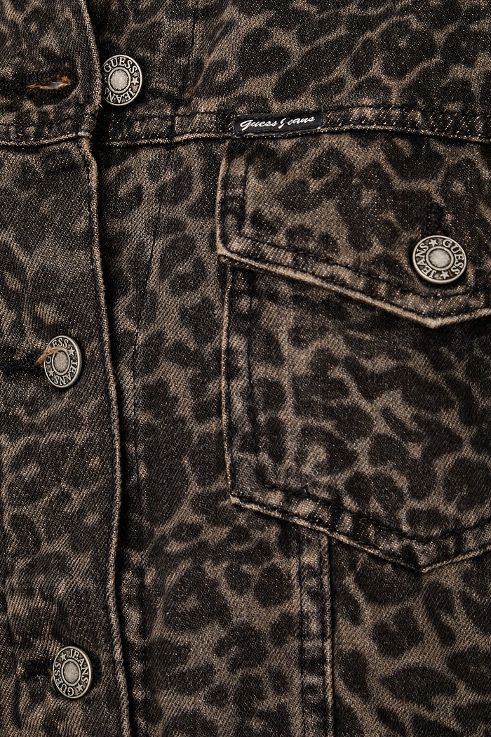 Džínová bunda dámská džínová Guess Jeans hnědá W6BN56.D2318
