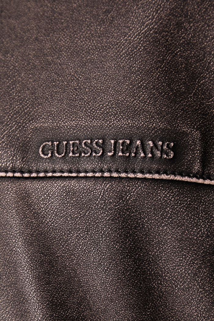 Prechodná bunda dámska z imitácie kože Guess Jeans hnedá W6BL85.K7322