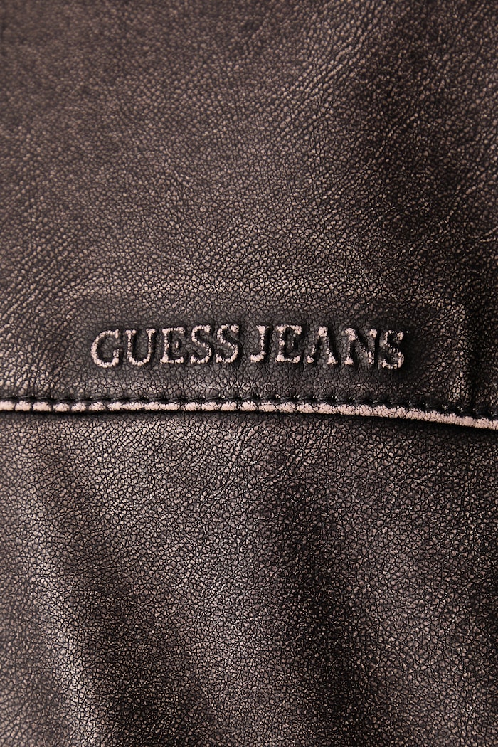 Prechodná bunda dámska z imitácie kože Guess Jeans hnedá W6BL85.K7322