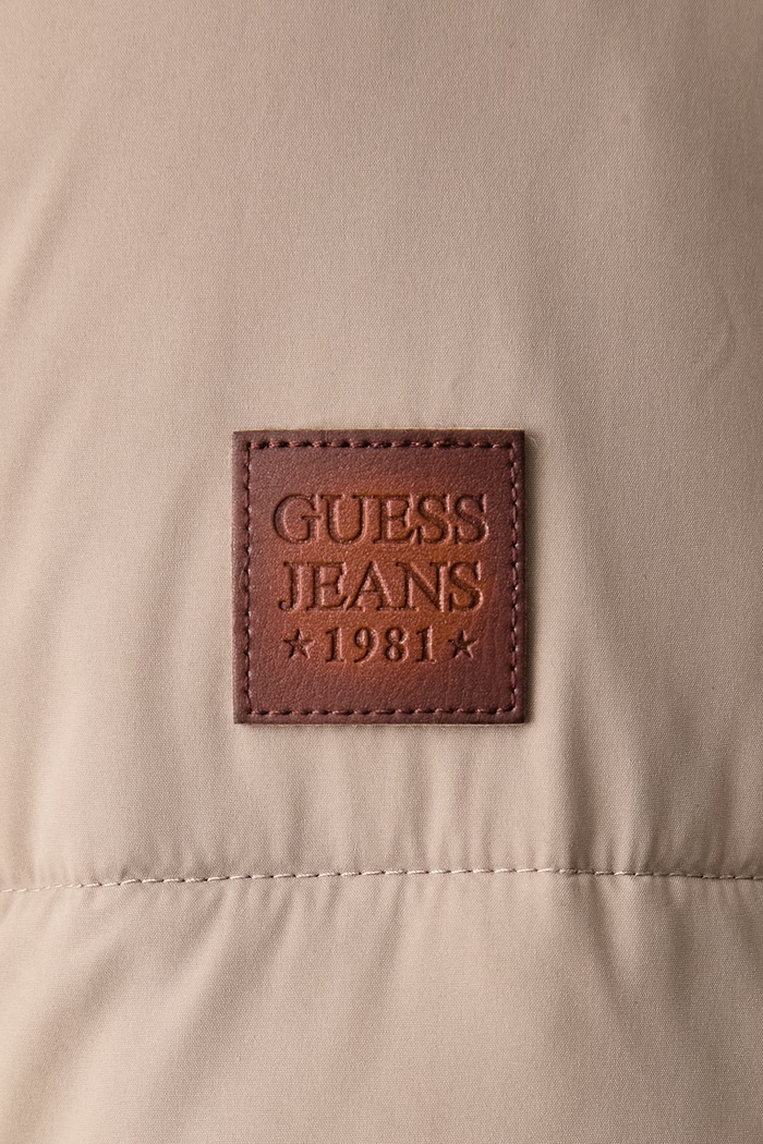 Μπουφάν γυναικείο Guess Jeans μπεζ W6BL31.W3797