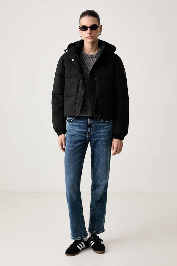 Guess Jeans Kurtka pikowana damska W6BL25.W3788 czarny AW26