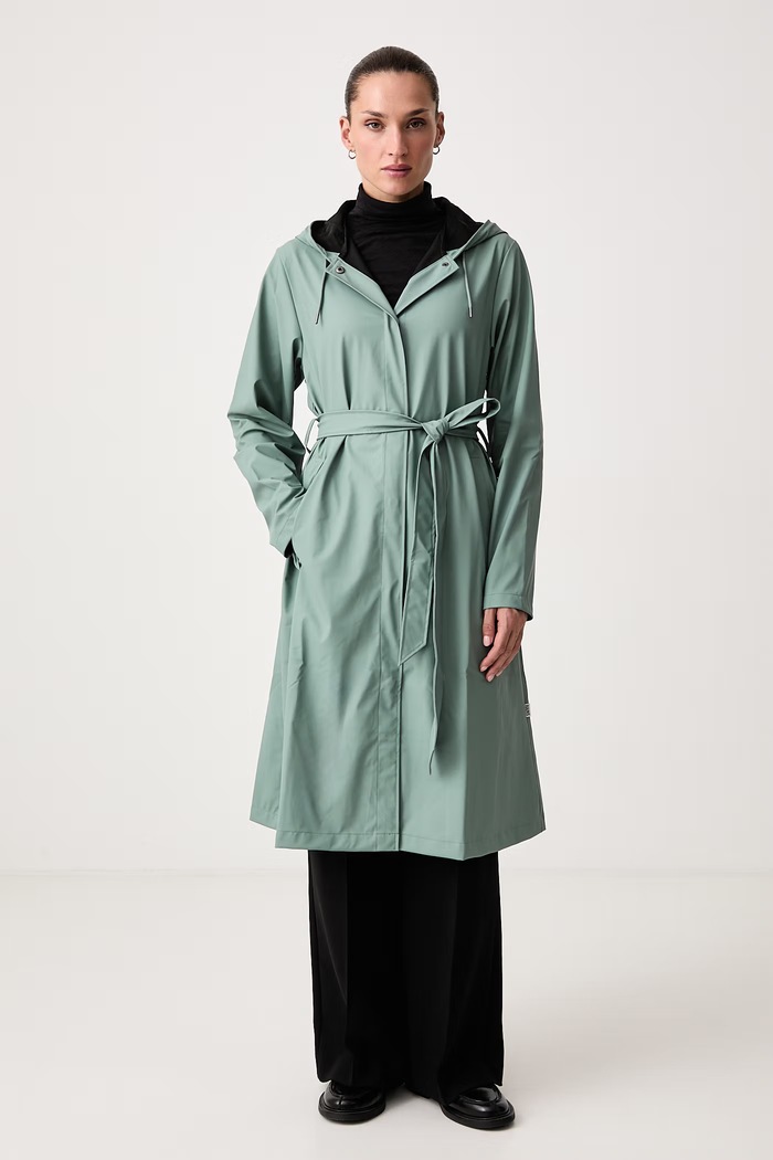 Rains Długa kurtka damska zielony 12040.176