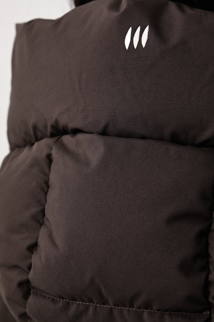 Kurtka puchowa damska Hetrego brązowy 8R691