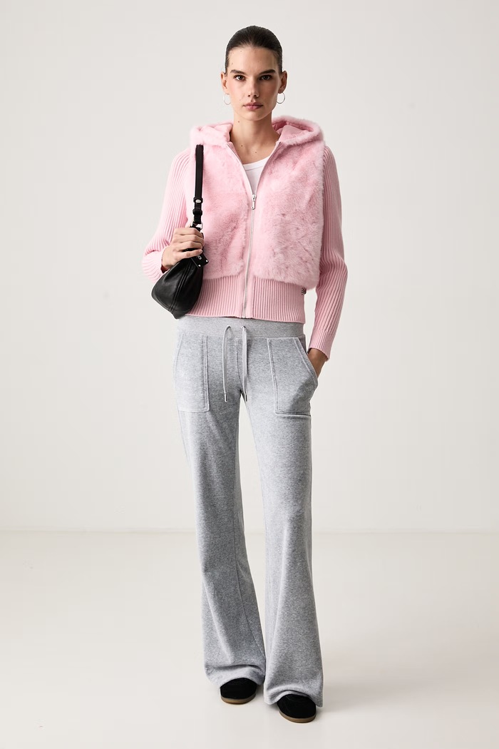 Juicy Couture Prehodna jakna ženska NAILA CONTRAST FUR JCOIJ226551 roza AW26