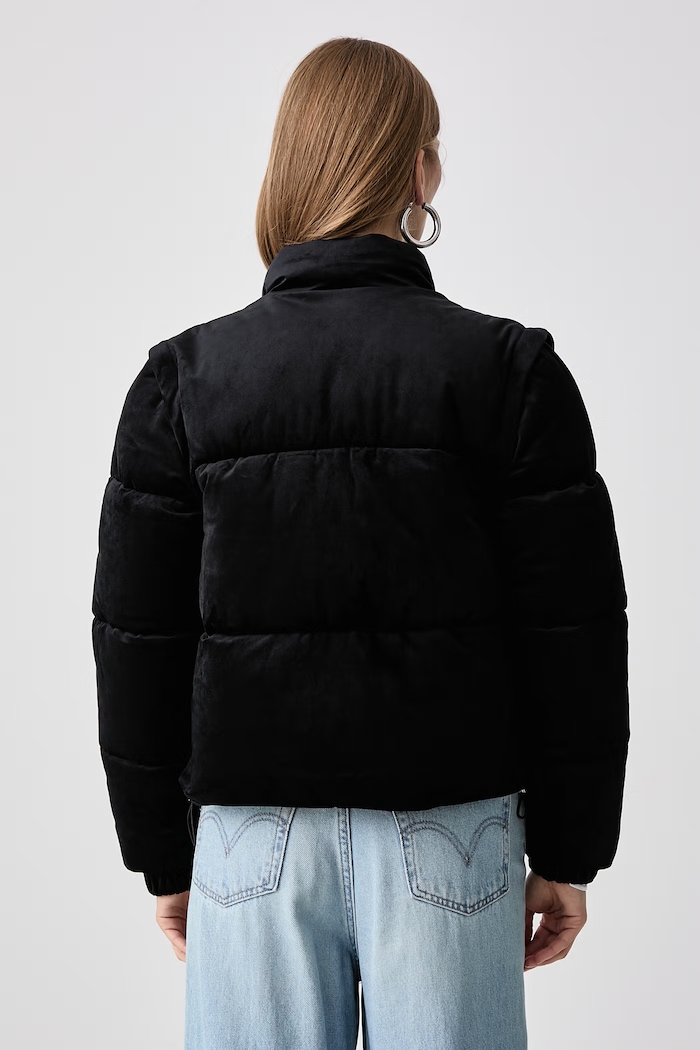Odjeća Juicy Couture Prošivena jakna za žene MARGO DIAMANTE CONVERTIBLE GILET JCOGL226552 crna