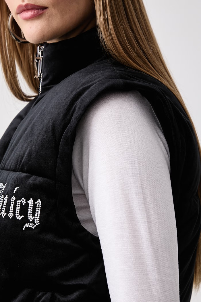 Prošivena jakna za žene MARGO DIAMANTE CONVERTIBLE GILET Juicy Couture crna JCOGL226552