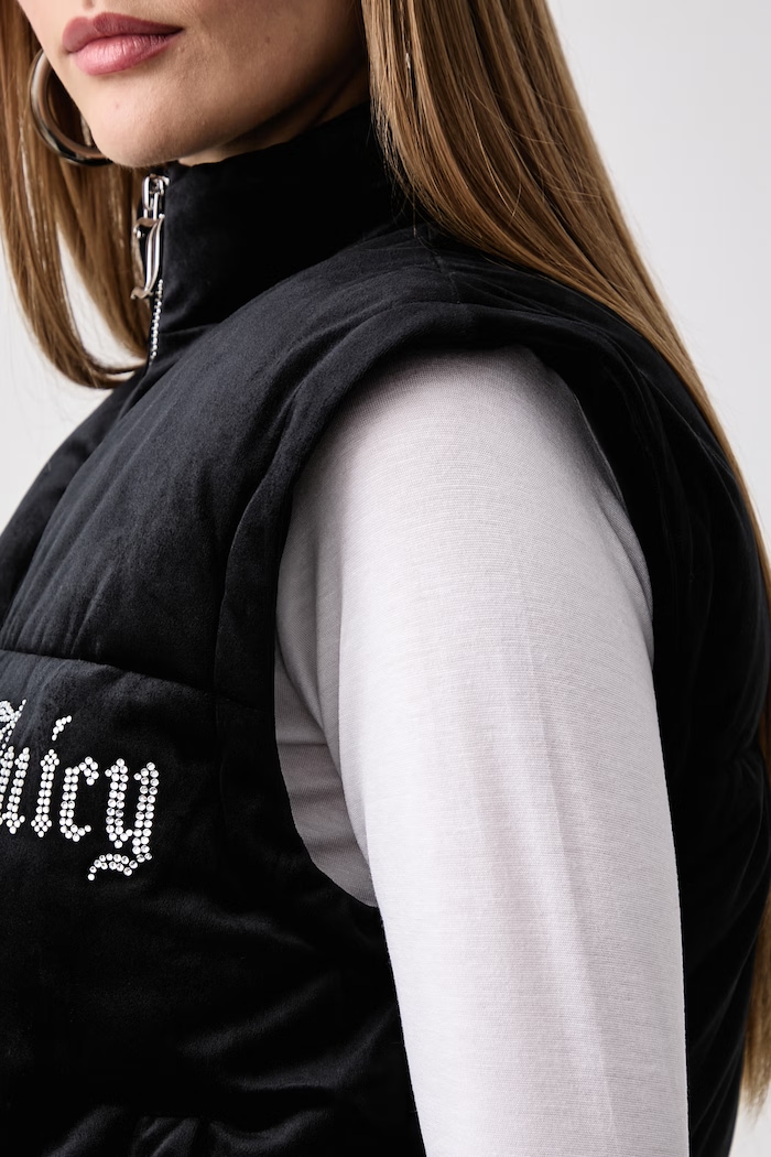 Prošivena jakna za žene MARGO DIAMANTE CONVERTIBLE GILET Juicy Couture crna JCOGL226552