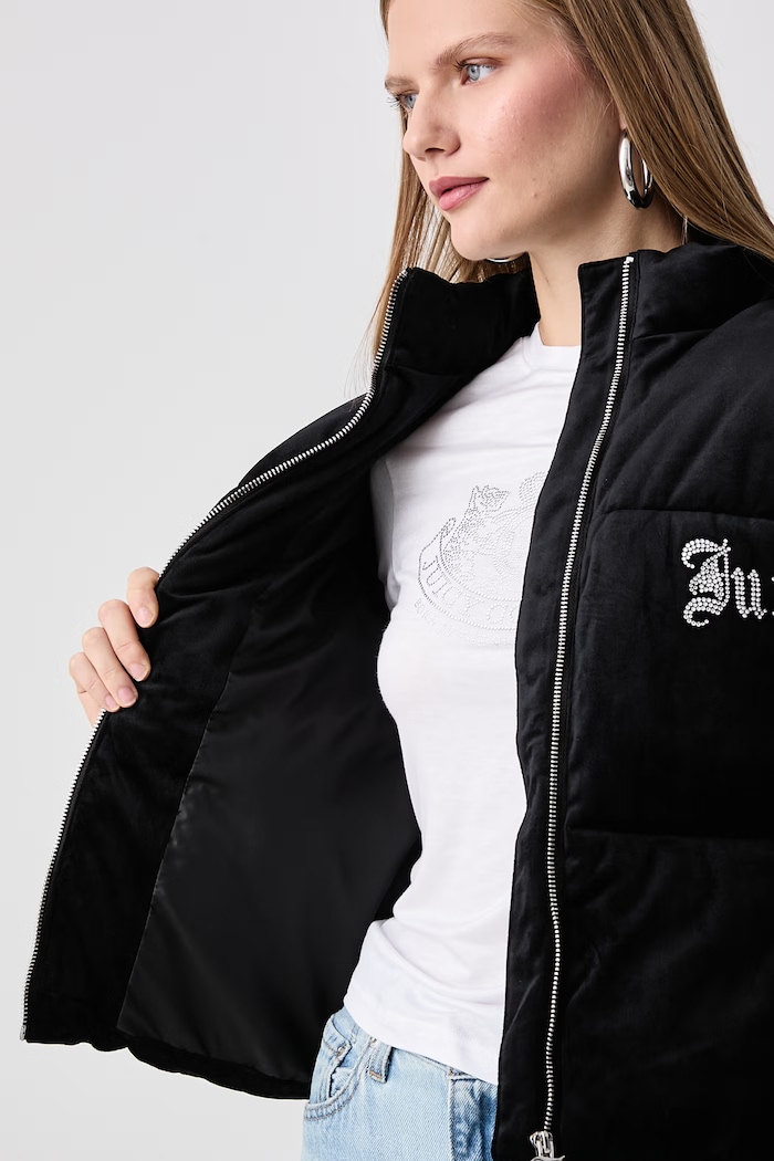 Juicy Couture Prošivena jakna za žene MARGO DIAMANTE CONVERTIBLE GILET JCOGL226552