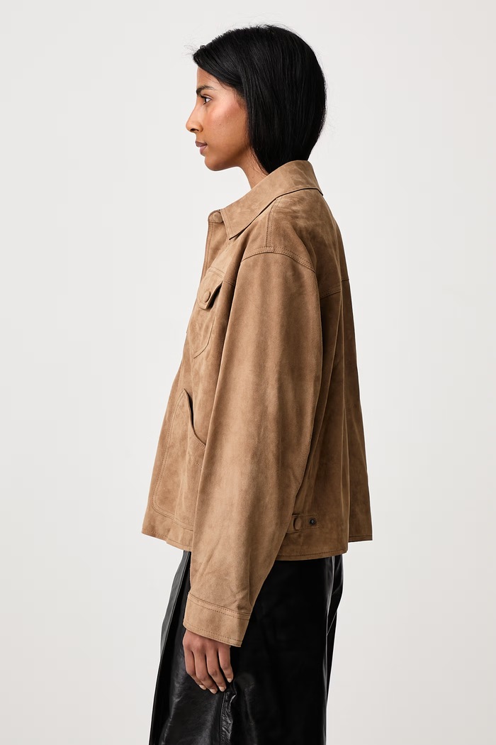 THE SUEDE UTILITY JACKET short jacket Women's leather Frame WE26LJA003 brown