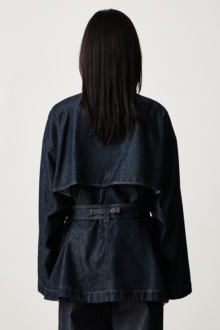 Clothing Frame THE DENIM SHORT FIELD TRENCH short trench coat Women's with wool 8057226 navy