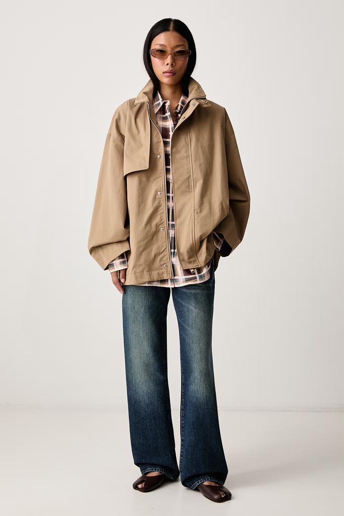 Frame THE SHORT FIELD TRENCH short trench coat Women's cotton WE26WOW003 beige AW26