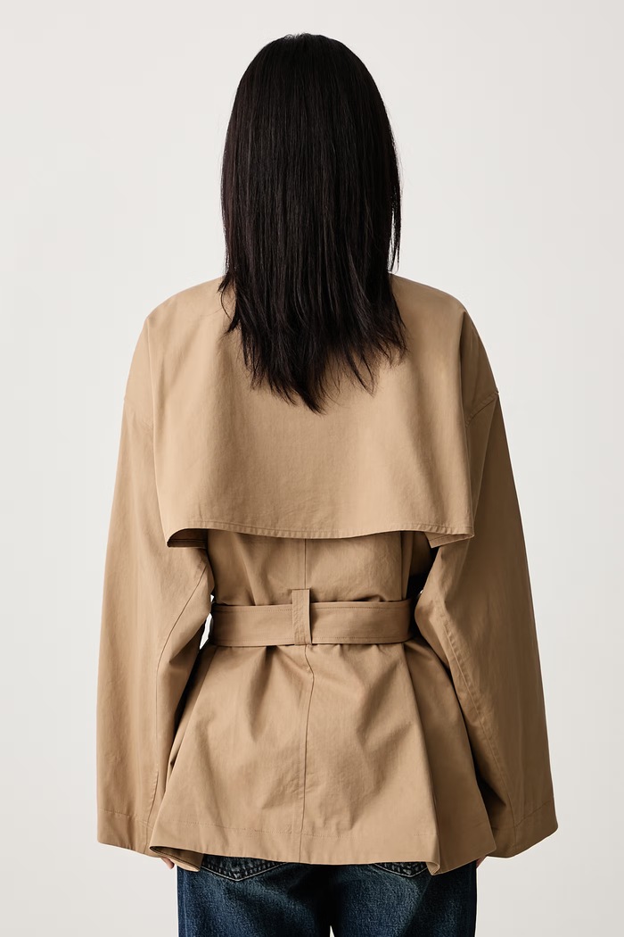 Clothing Frame THE SHORT FIELD TRENCH short trench coat Women's cotton WE26WOW003 beige