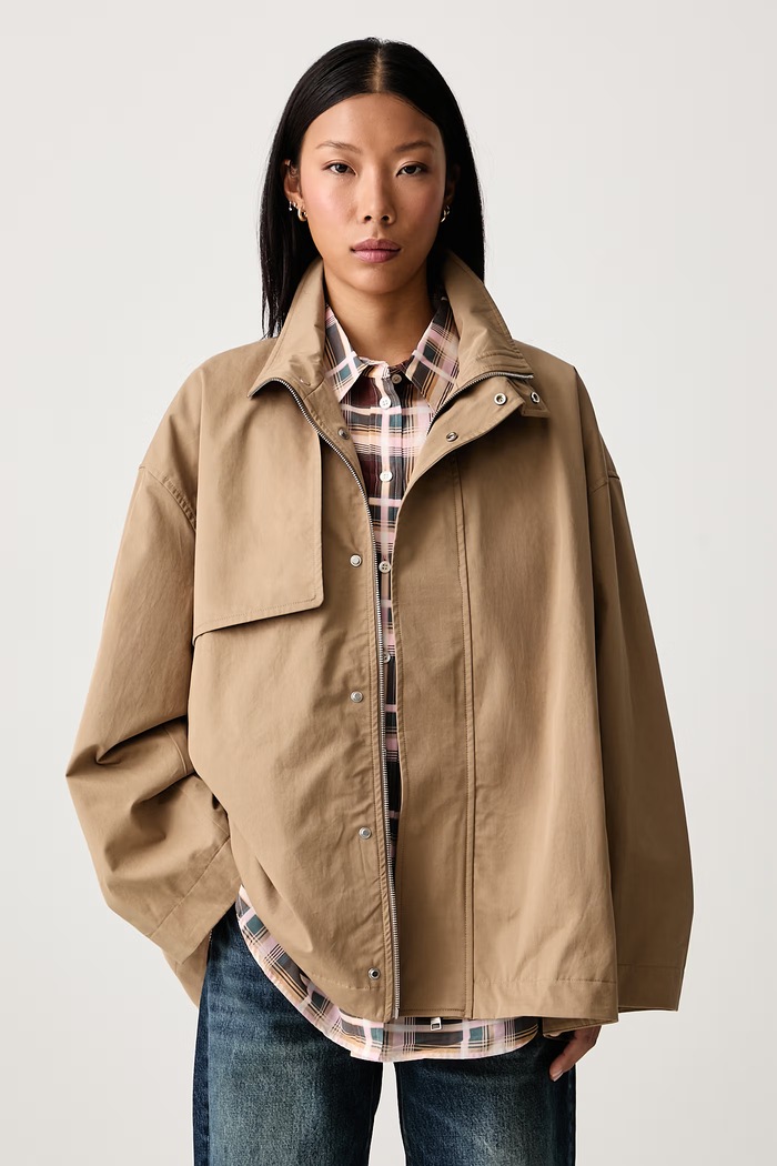 THE SHORT FIELD TRENCH short trench coat Women's cotton Frame beige WE26WOW003
